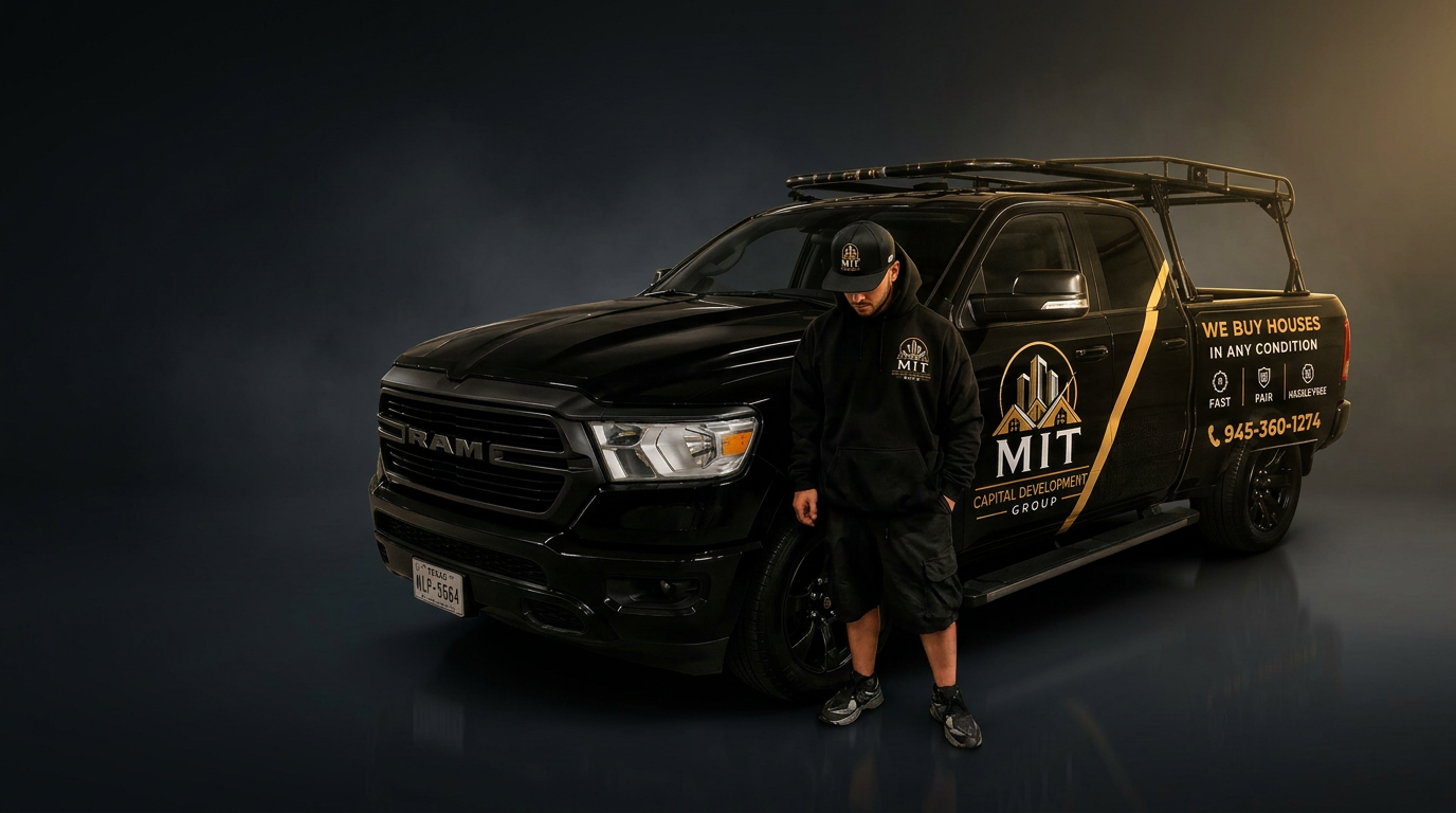 MIT Capital Development Group owner standing next to branded company truck in Dallas, TX